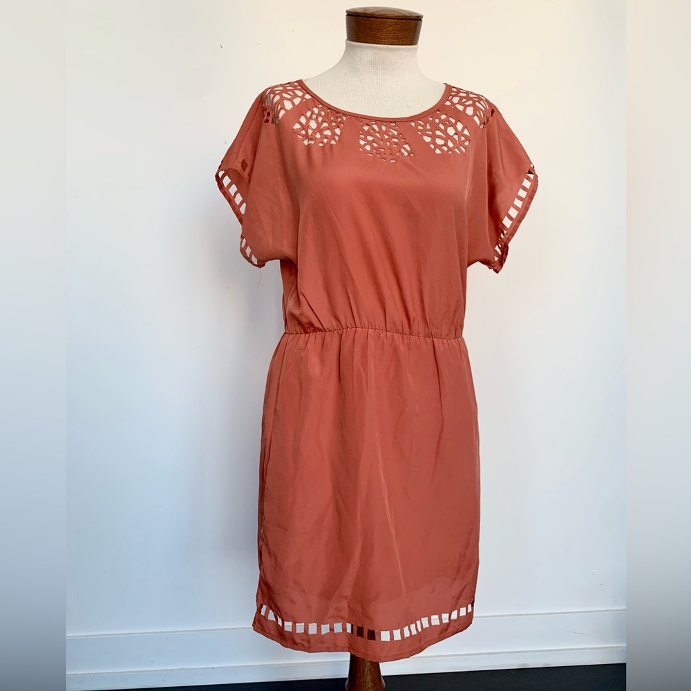 Lush Terracotta Cutout Dress